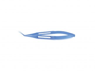 Capsulorhexis forceps, X action 11mm jaw, Serrated, titanium 100mm