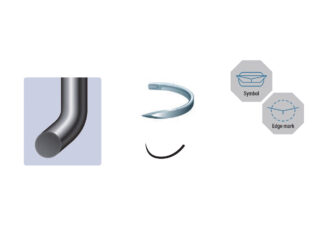 10-0 Nylon Suture, 5.0mm Trape Spatula Bi-curve, 20cm