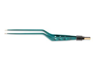 10 1/4" (26cm) 3-Hole Yasargil-Style Bayonet Non-Stick Bipolar Forceps, Ins., 0.2mm, W/Eu Connector