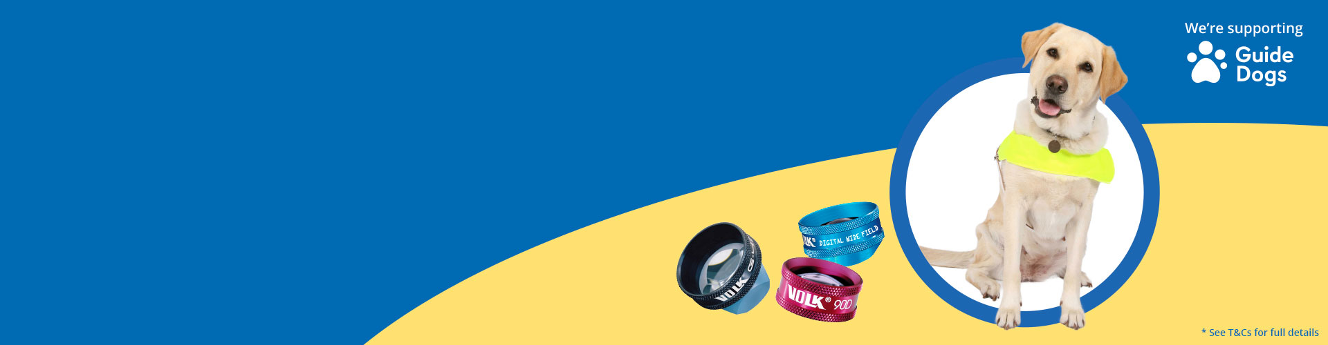 Supporting guide dogs £10 donation for each Volk lens purchased from Altomed*